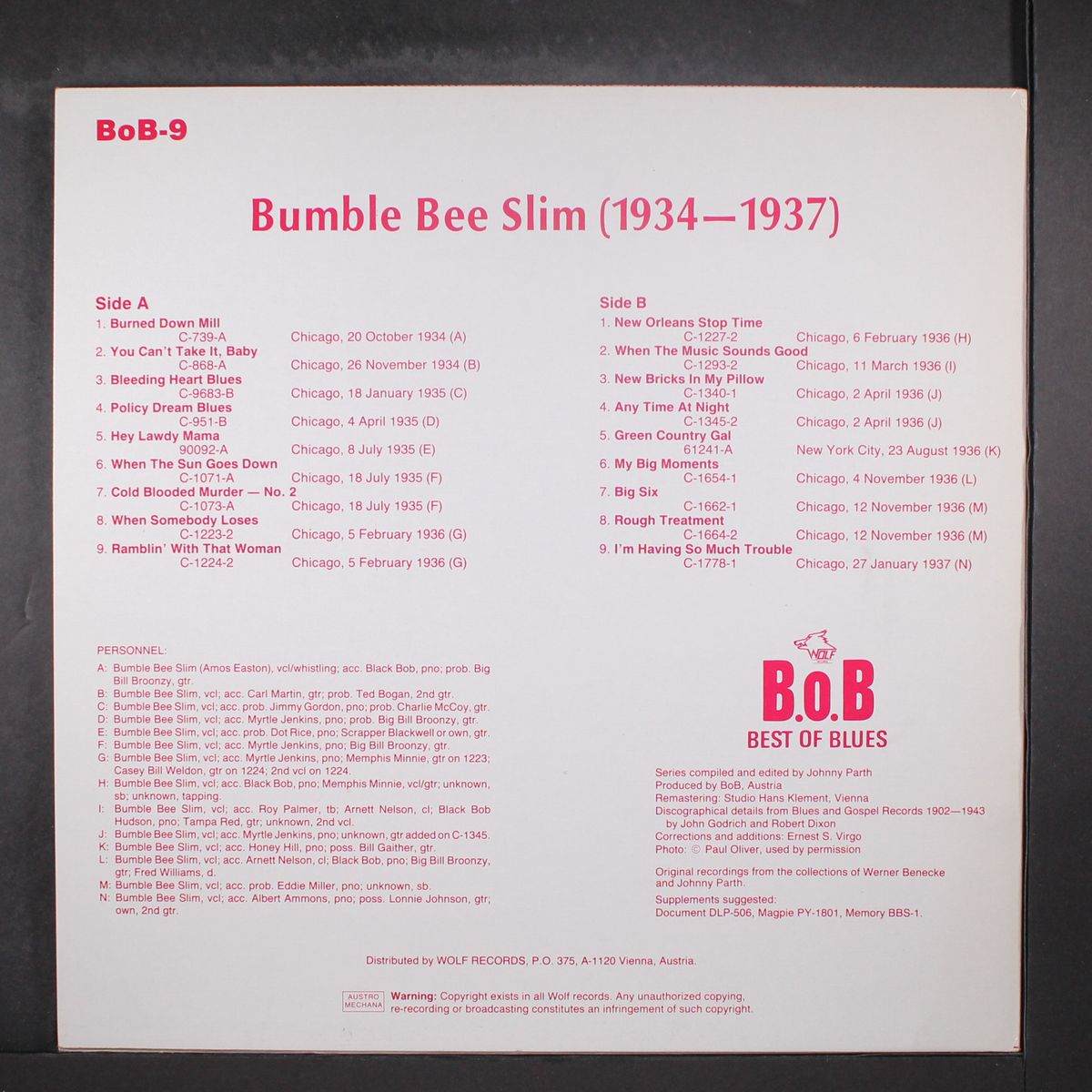 1934-1937 by BUMBLE BEE SLIM