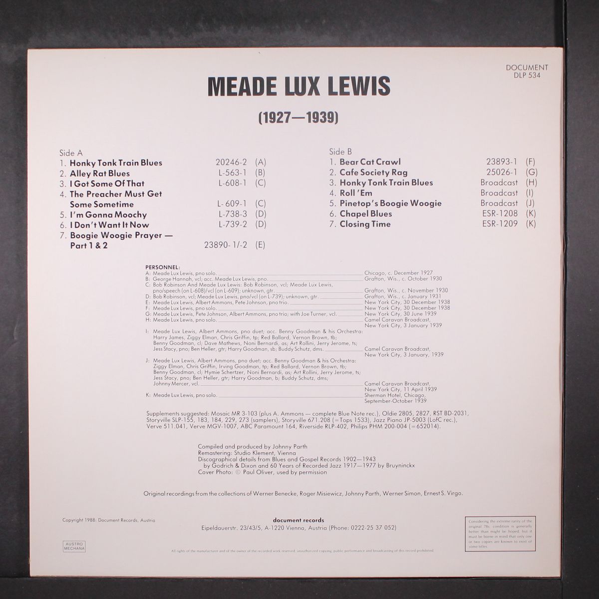1927-1939 by MEADE LUX LEWIS