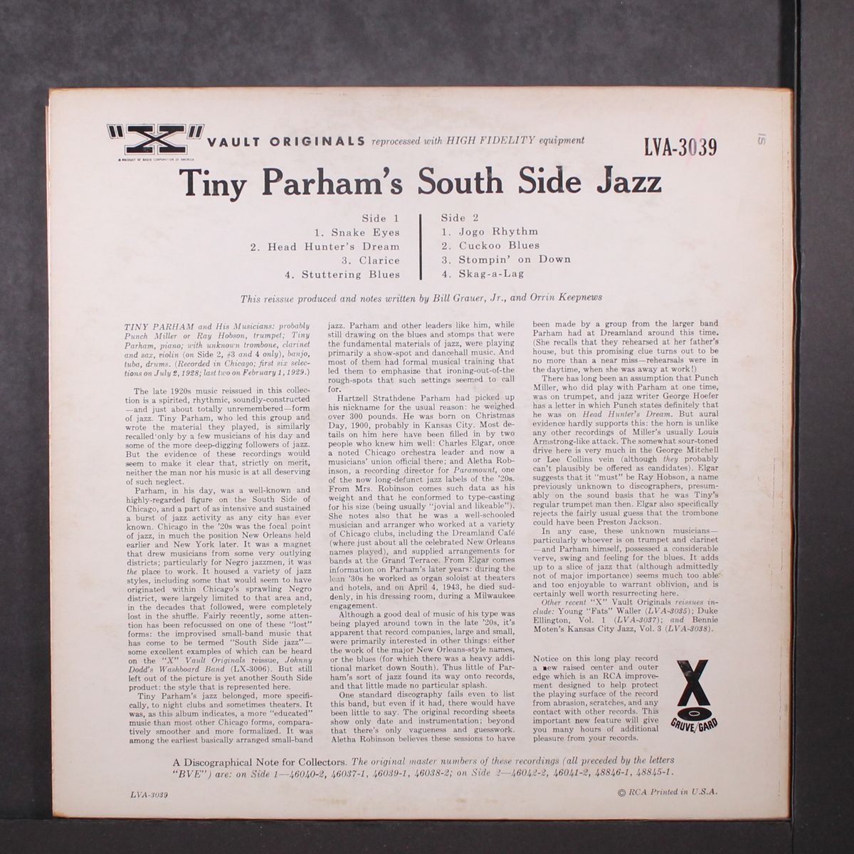 chicago jazz from the twenties by TINY PARHAM'S SOUTH SIDE JAZZ