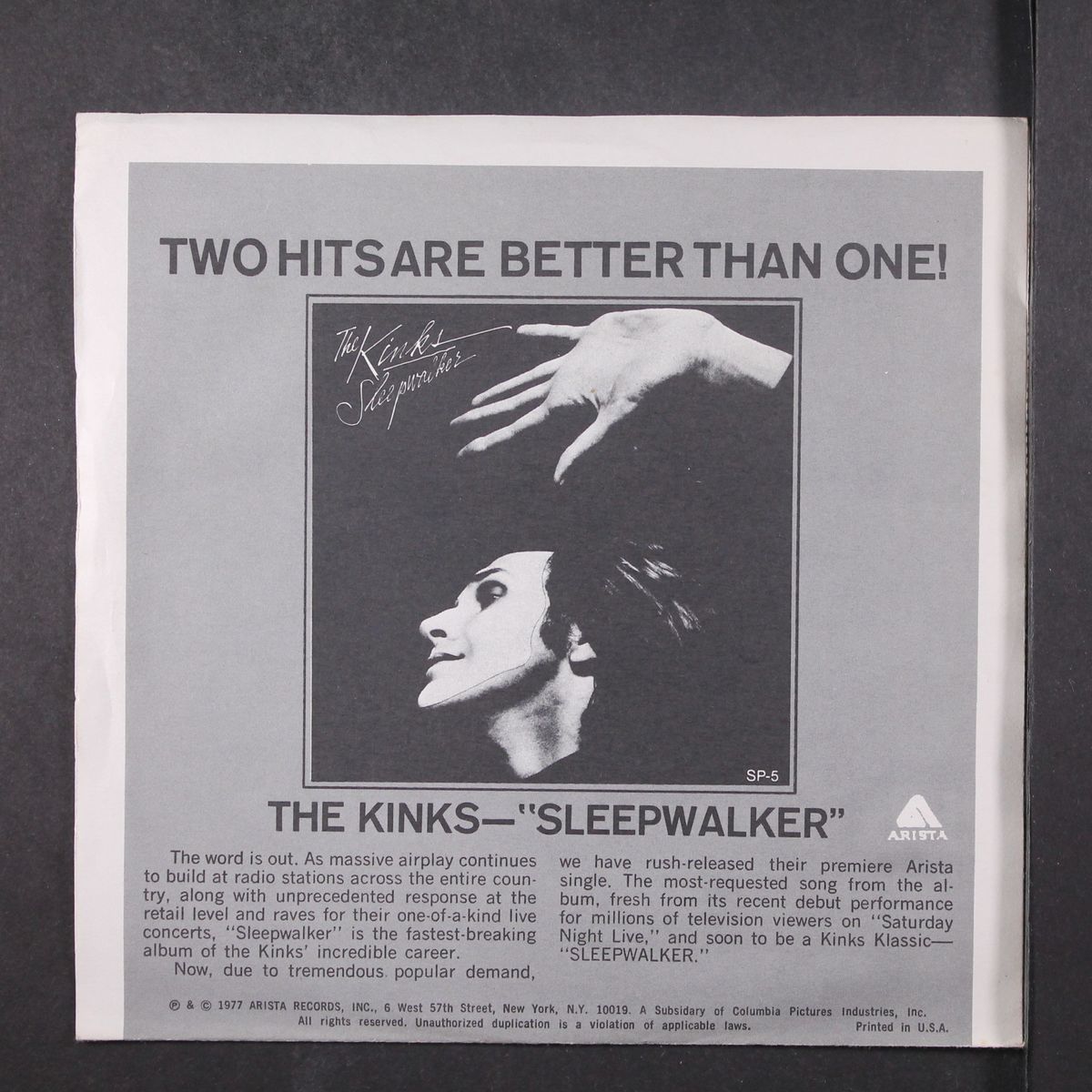 sleepwalker / all the kids on the street by KINKS / HOLLYWOOD STARS
