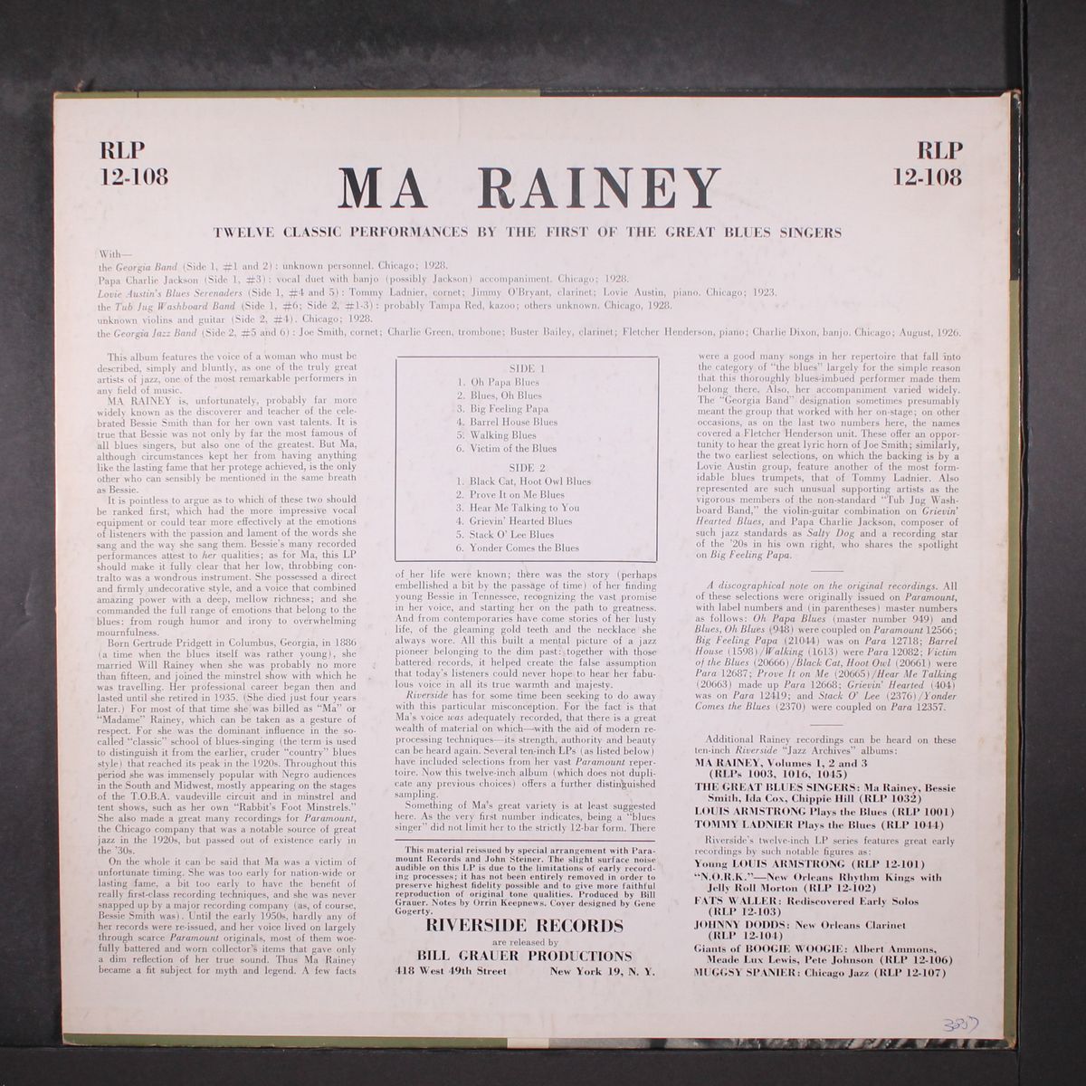 twelve classic selections by MA RAINEY