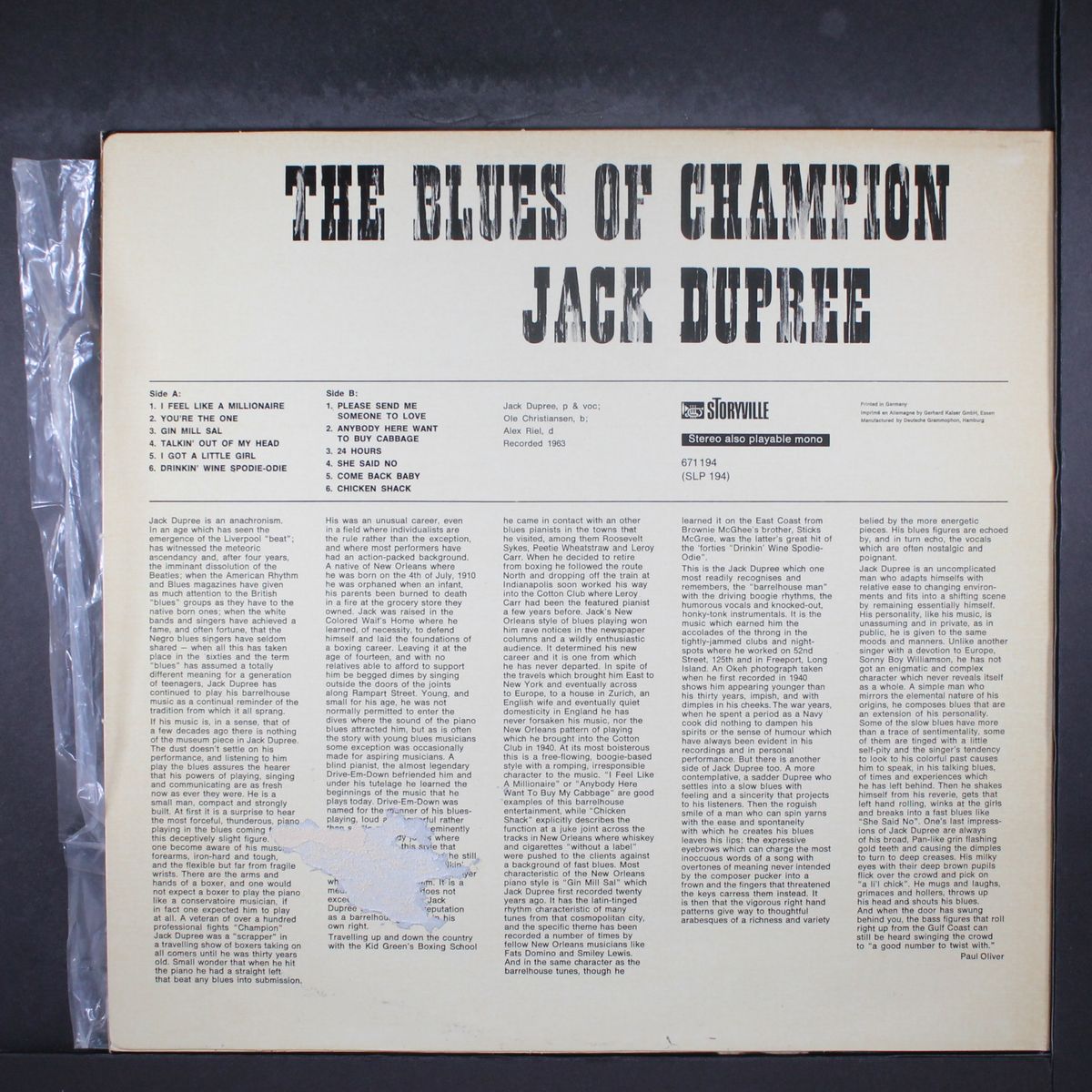 the blues of champion jack dupree by CHAMPION JACK DUPREE