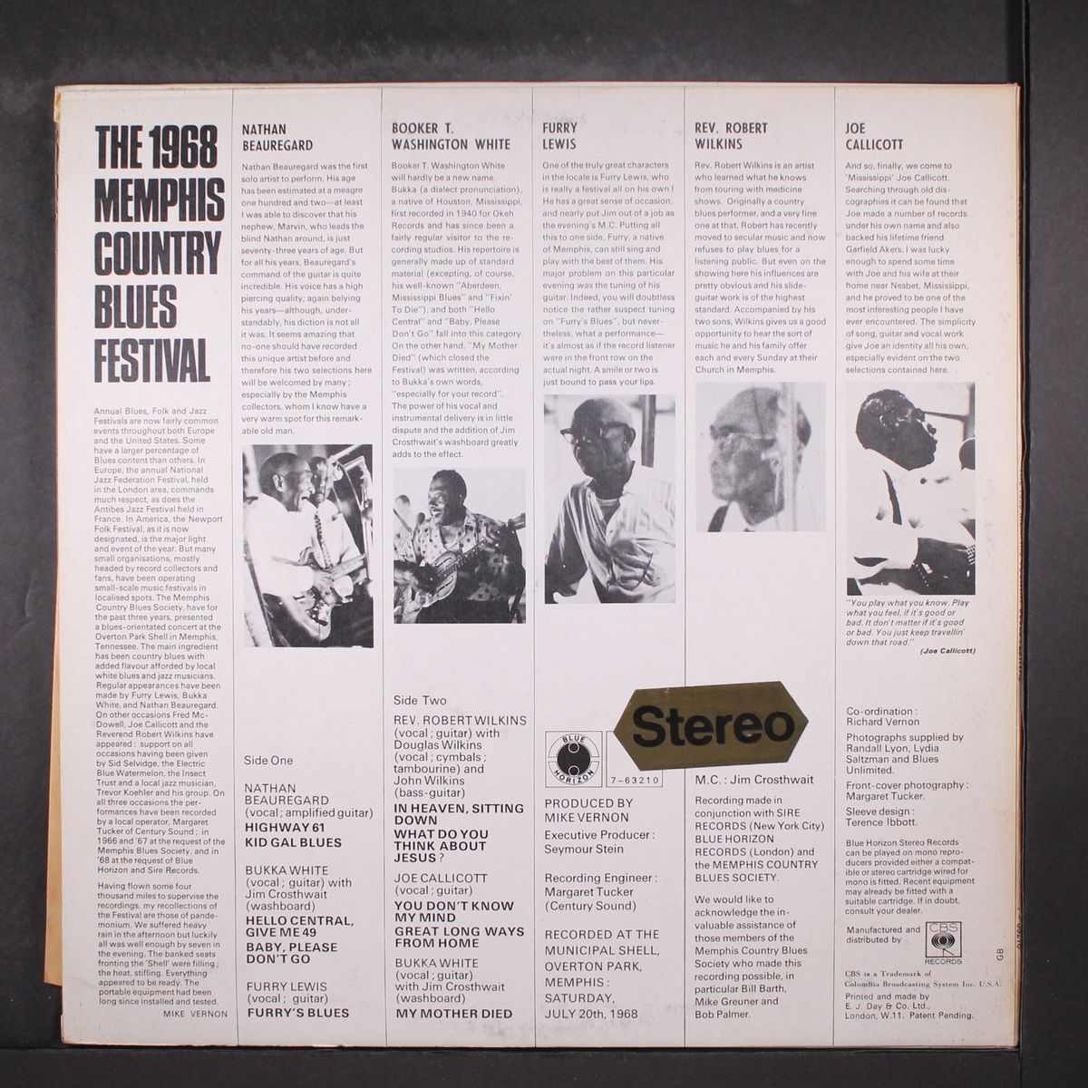 the 1968 memphis country blues festival by VARIOUS
