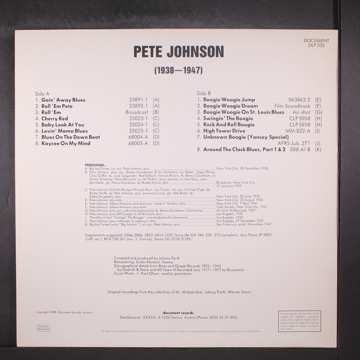 1938-1947 by PETE JOHNSON