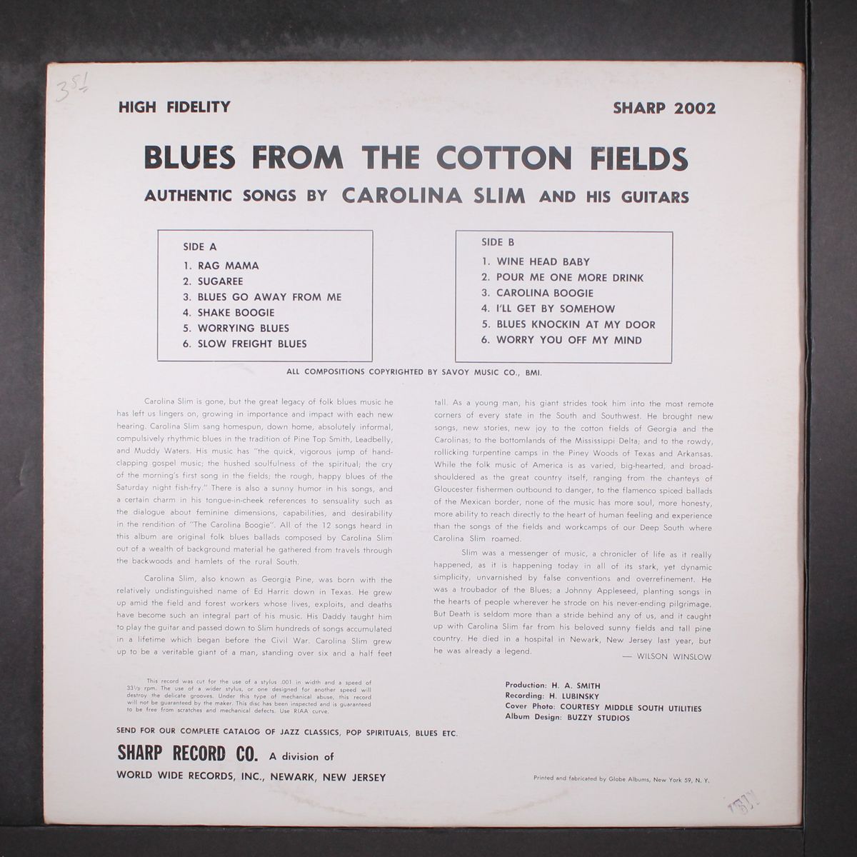 blues from the cotton fields by CAROLINA SLIM
