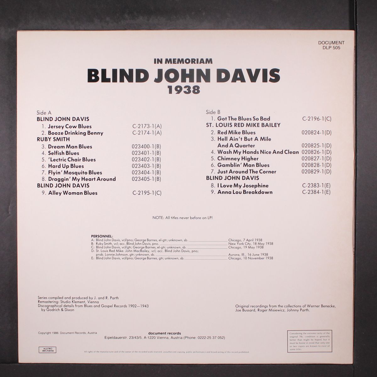 in memoriam by BLIND JOHN DAVIS