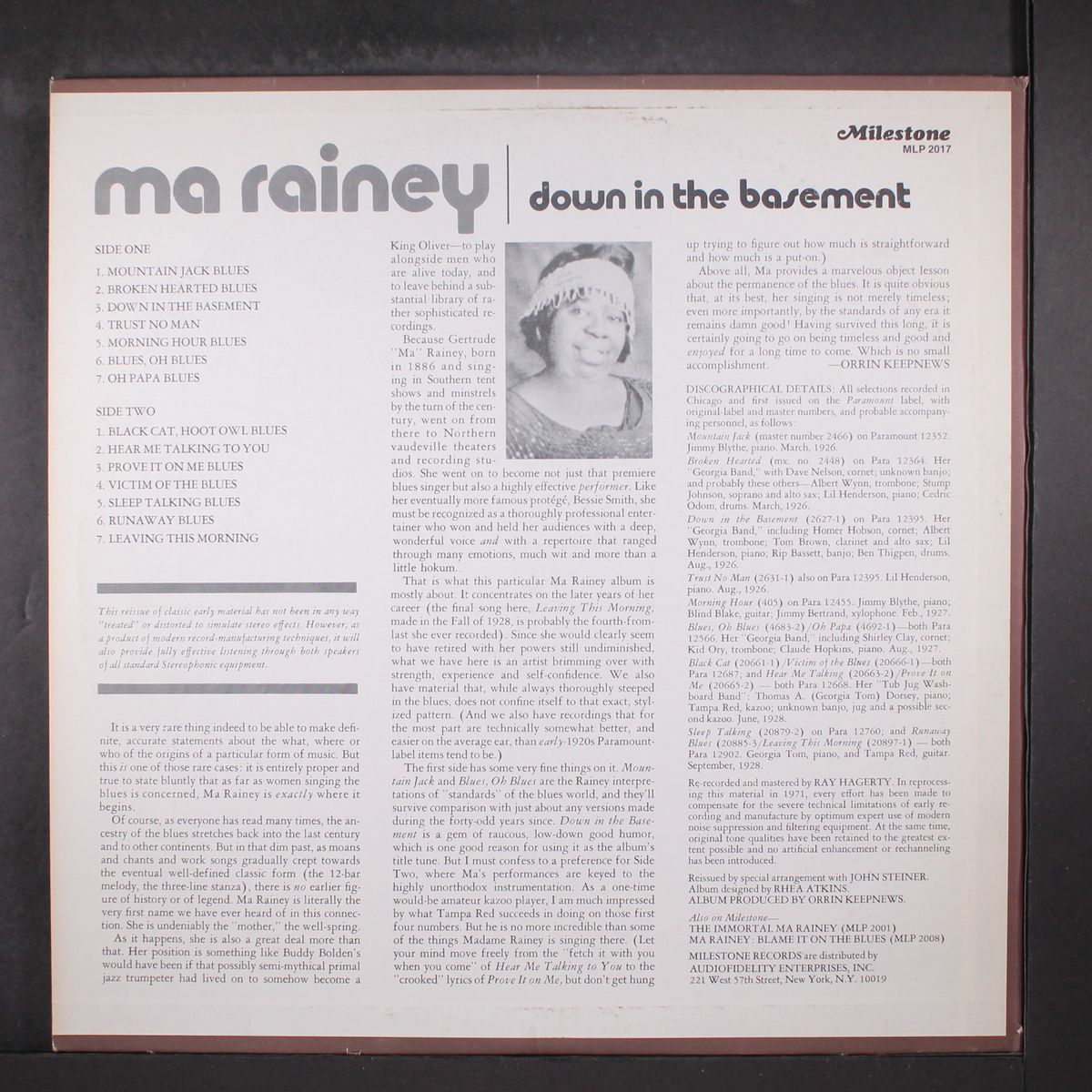down in the basement by MA RAINEY