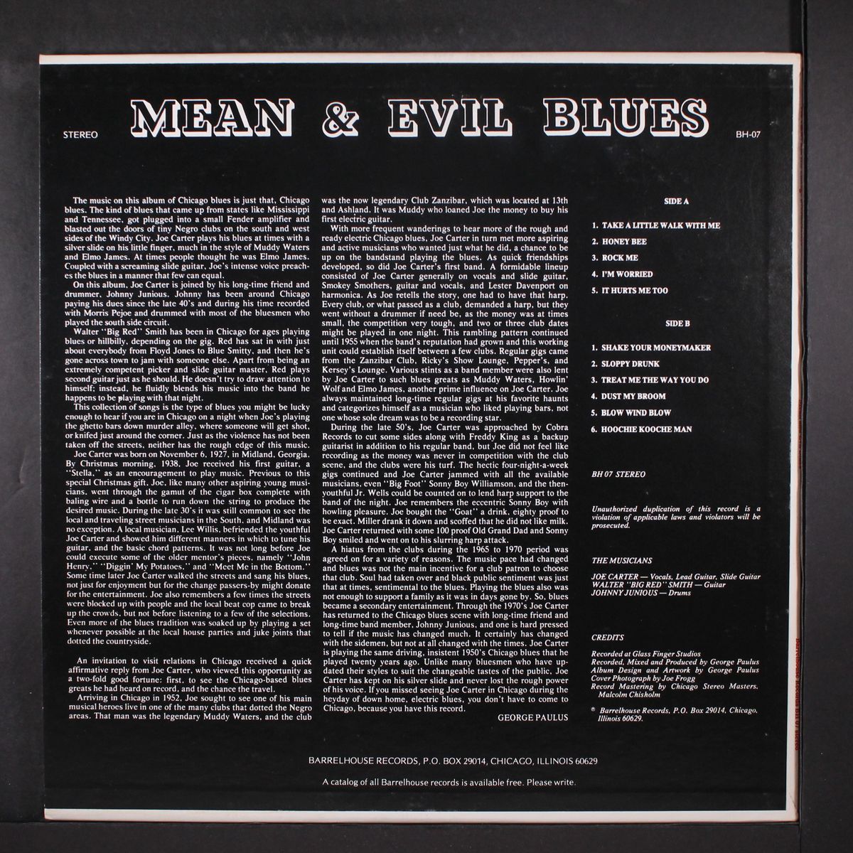 mean & evil blues by JOE CARTER