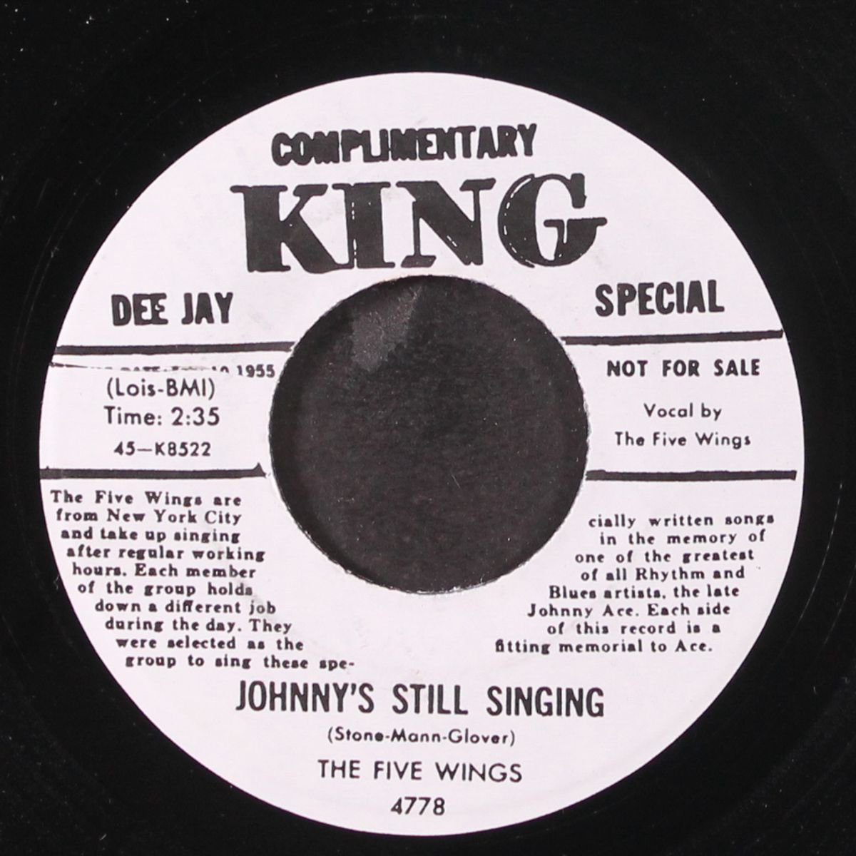 johnny's still singing / johnny has gone by FIVE WINGS
