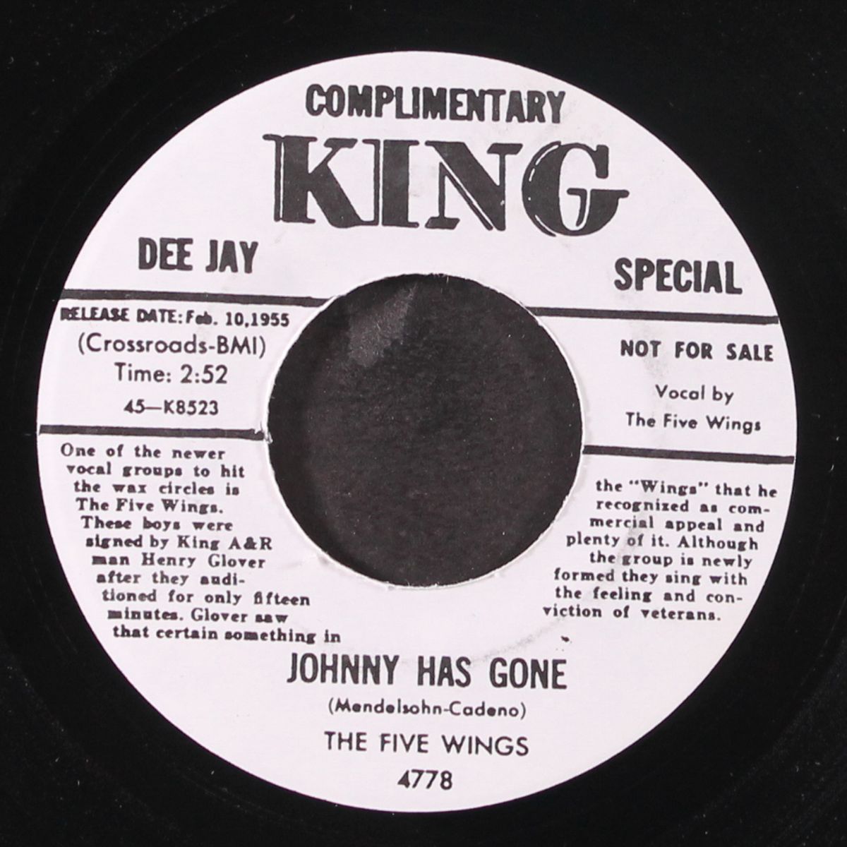 johnny's still singing / johnny has gone by FIVE WINGS