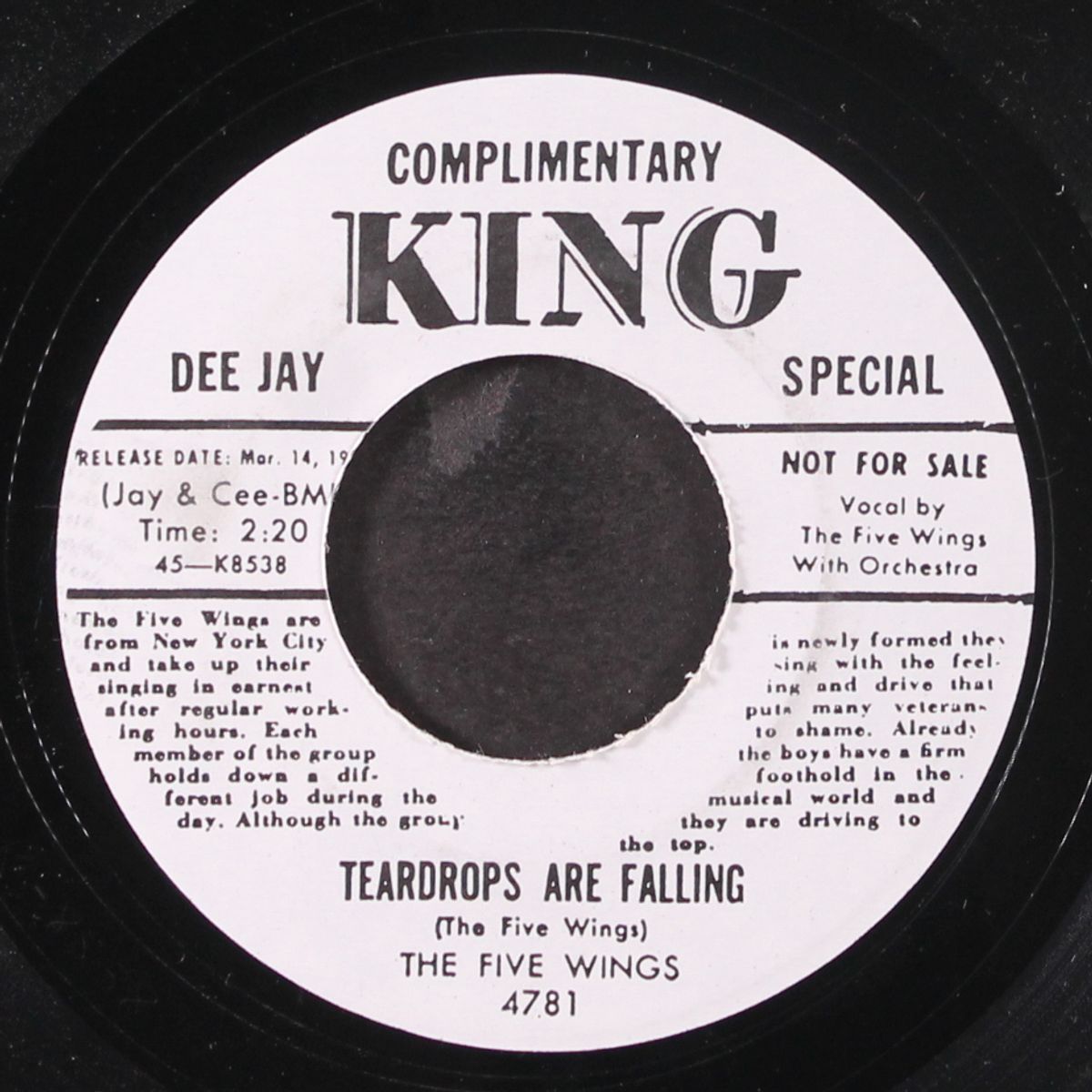 teardrops are falling / rock-a-locka by FIVE WINGS