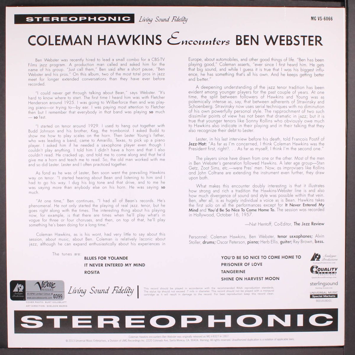 encounters ben webster by COLEMAN HAWKINS
