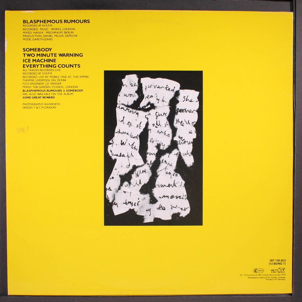 blasphemous rumours by DEPECHE MODE