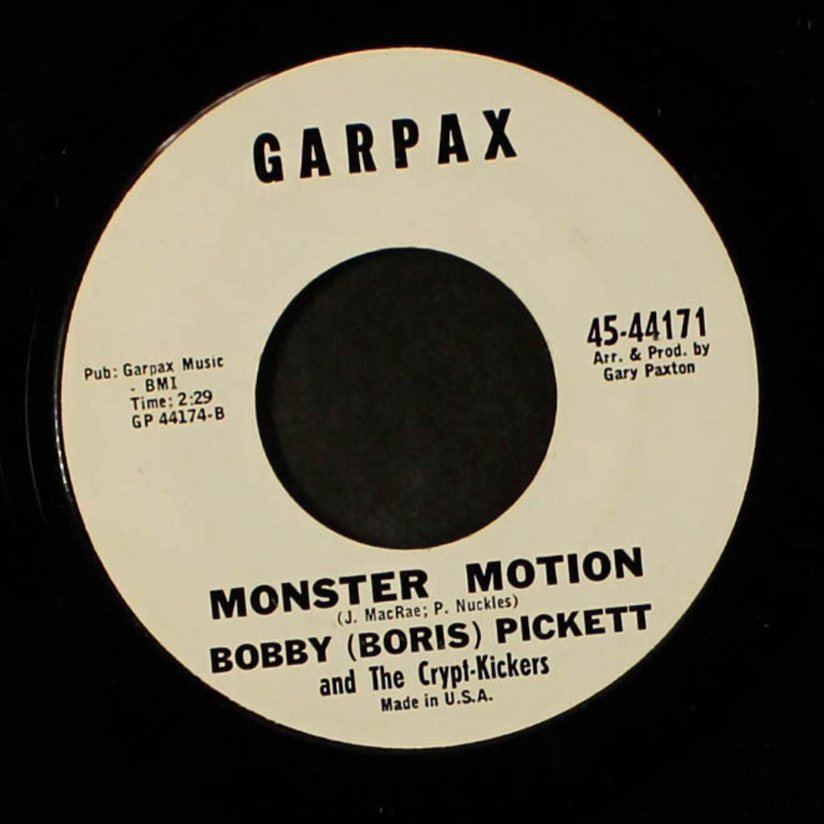 monsters' holiday / monster motion by BOBBY (BORIS) PICKETT