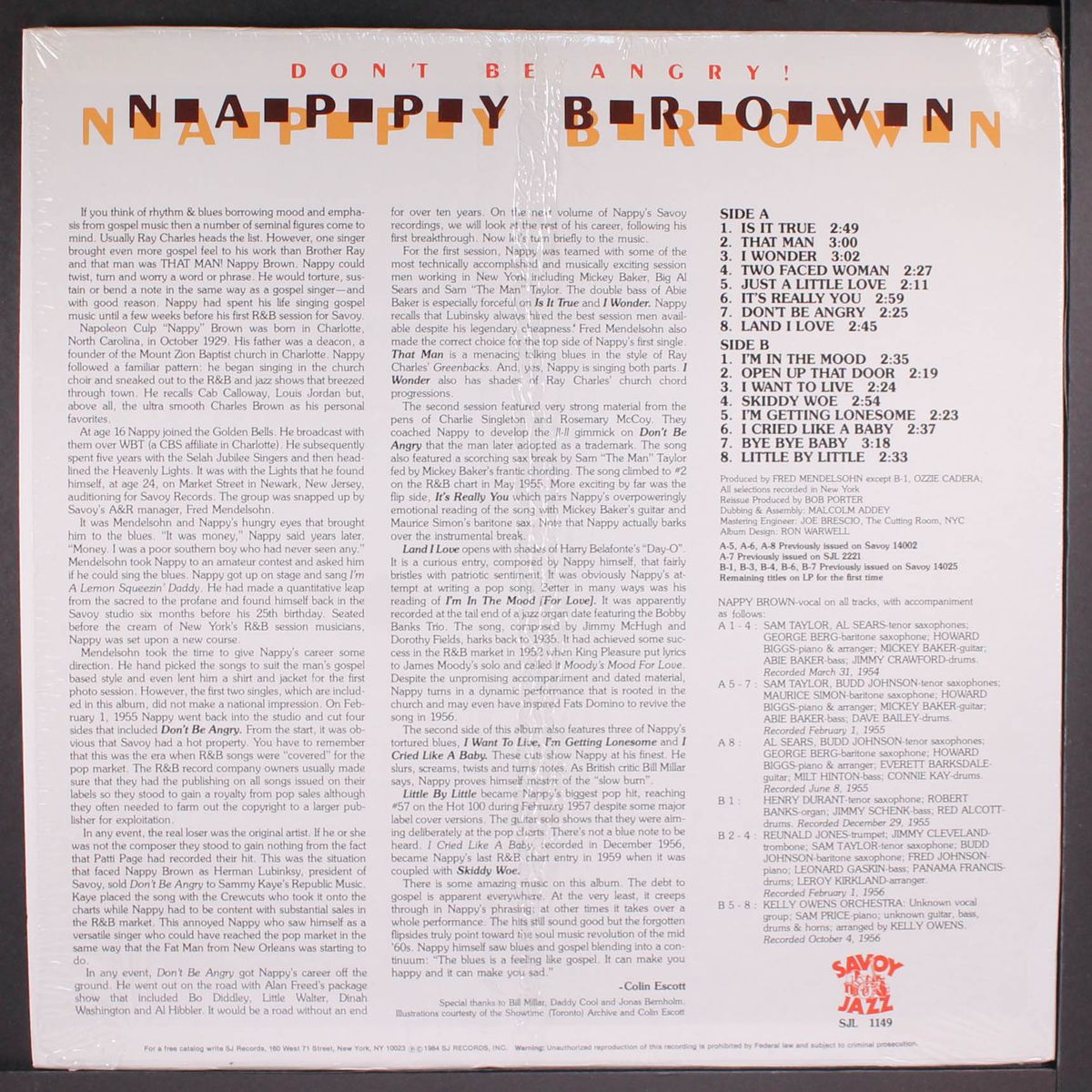 don't be angry by NAPPY BROWN