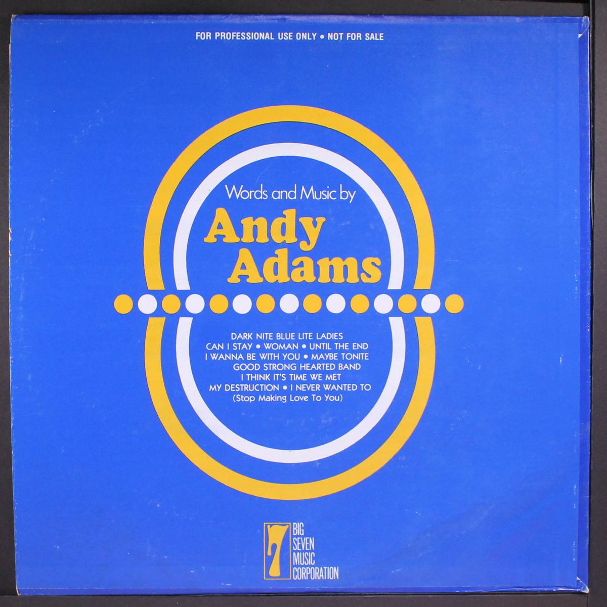 words and music by by ANDY ADAMS