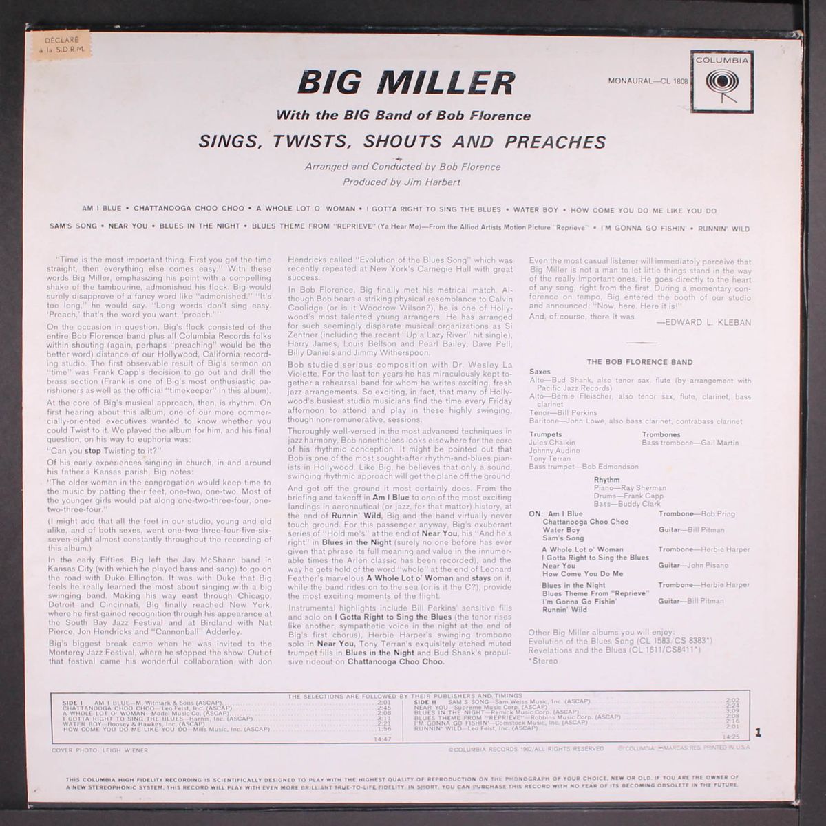 sings, twists, shouts and preaches by BIG MILLER
