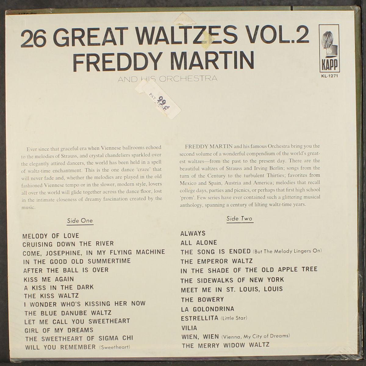 26 great waltzes vol. ii by FREDDY MARTIN
