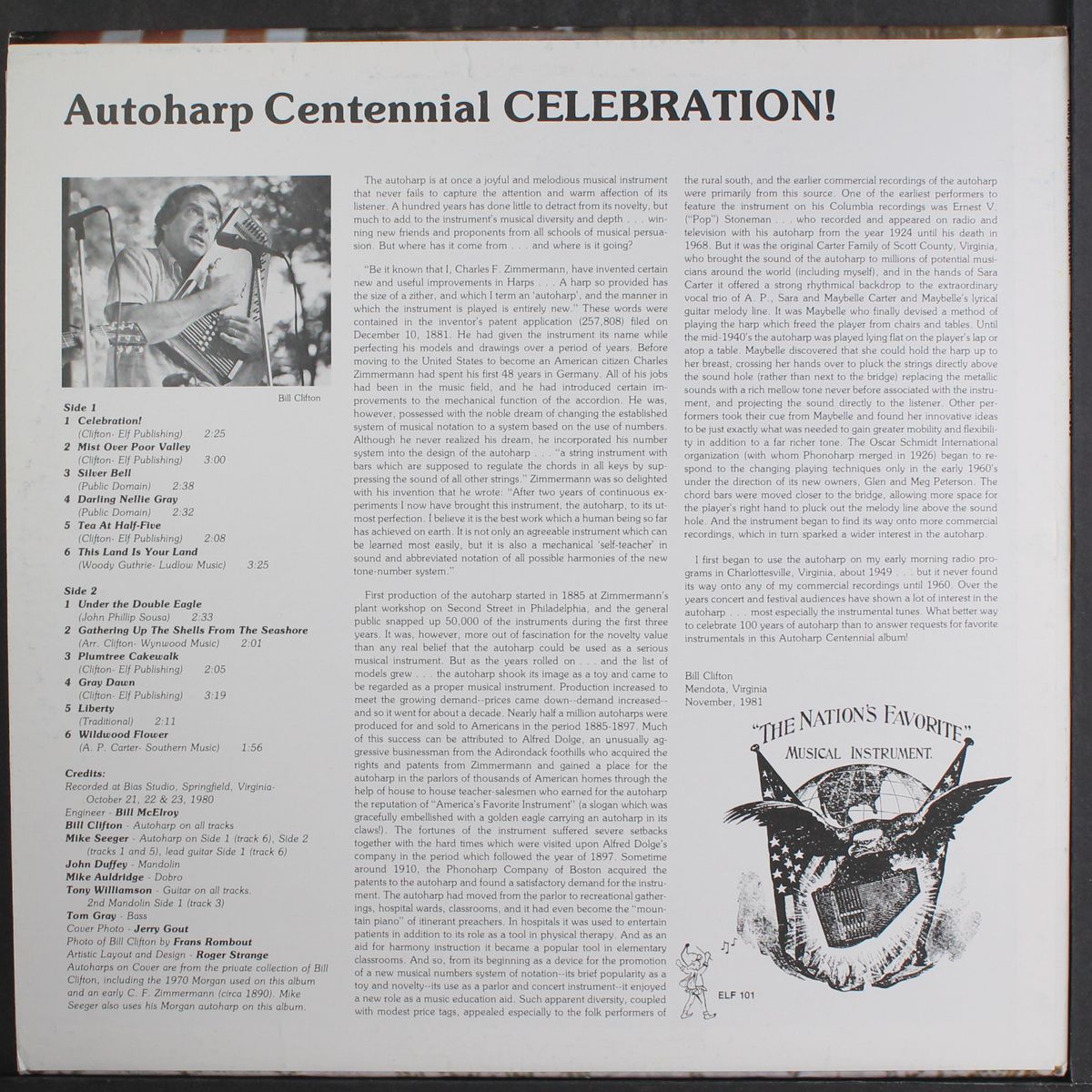 autoharp centennial celebration by BILL CLIFTON