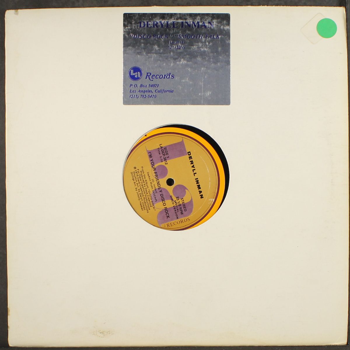 i'm your friendly disco rock / smooth talk by DERYLL INMAN