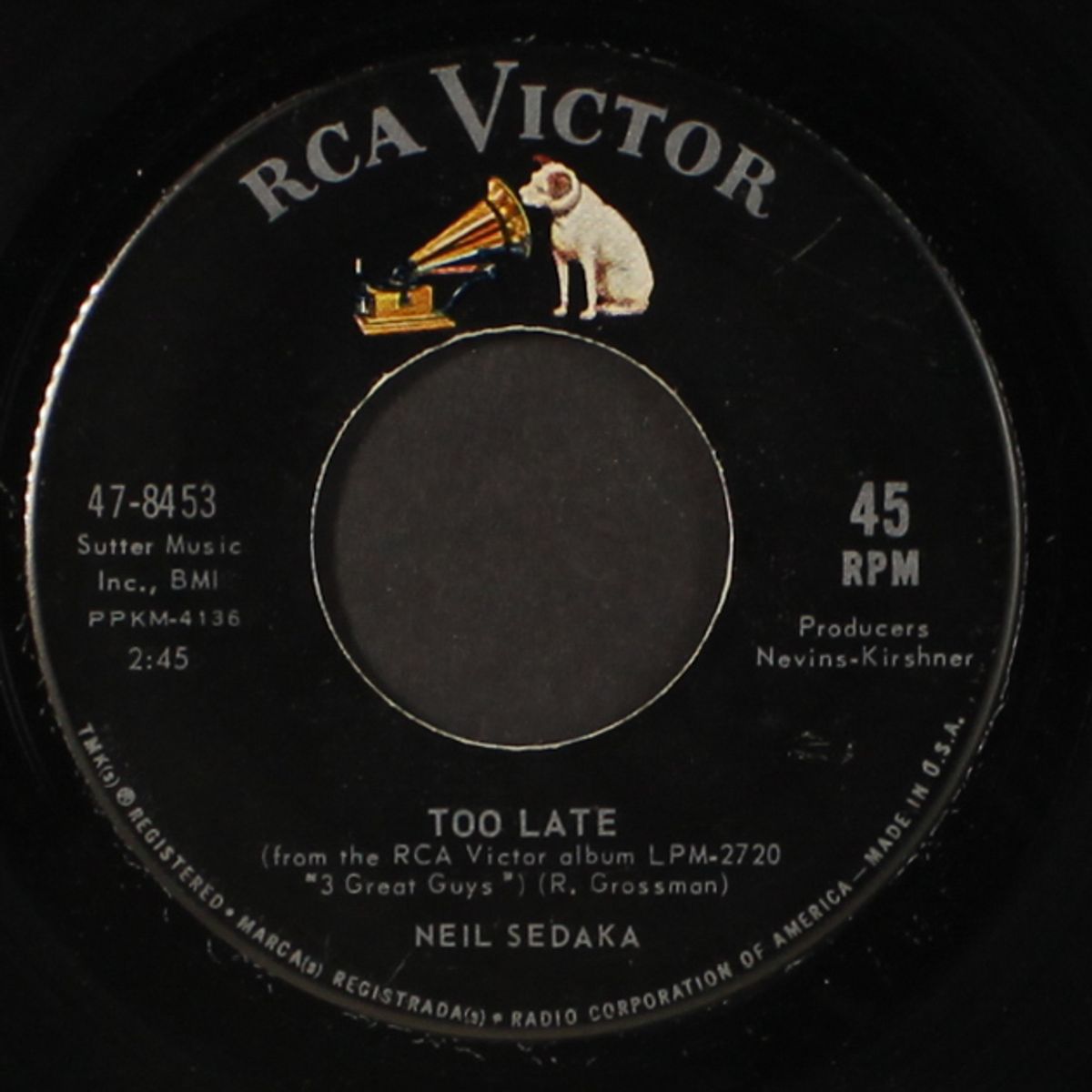 too late / i hope he breaks your heart by NEIL SEDAKA