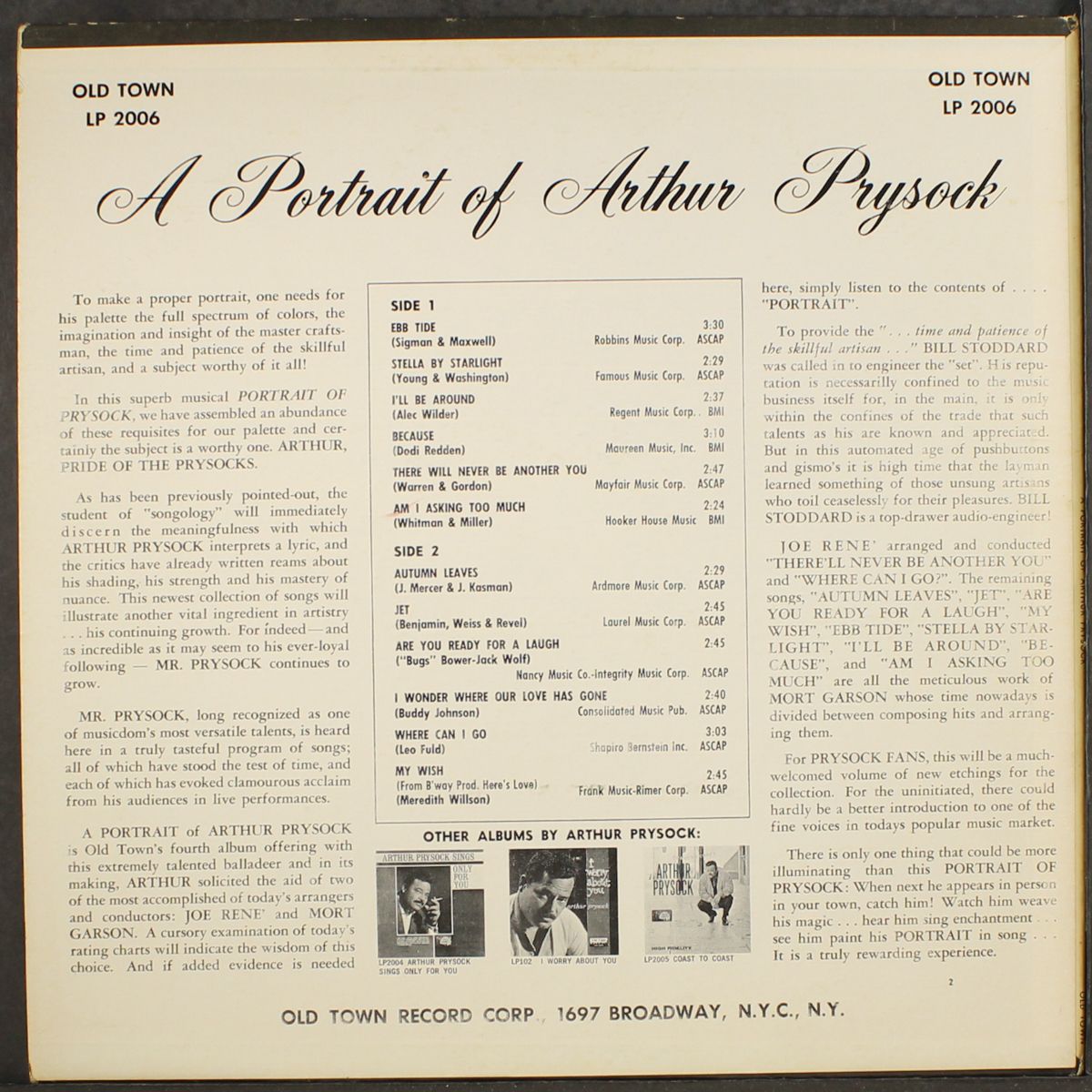 a portrait of arthur prysock by ARTHUR PRYSOCK