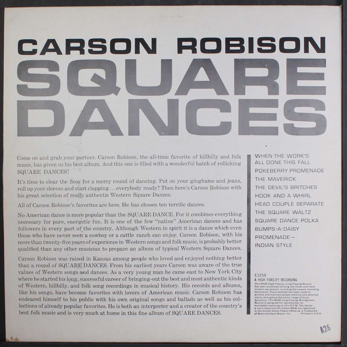 square dances by CARSON ROBISON