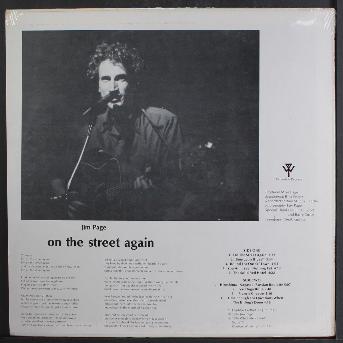 on the street again by JIM PAGE