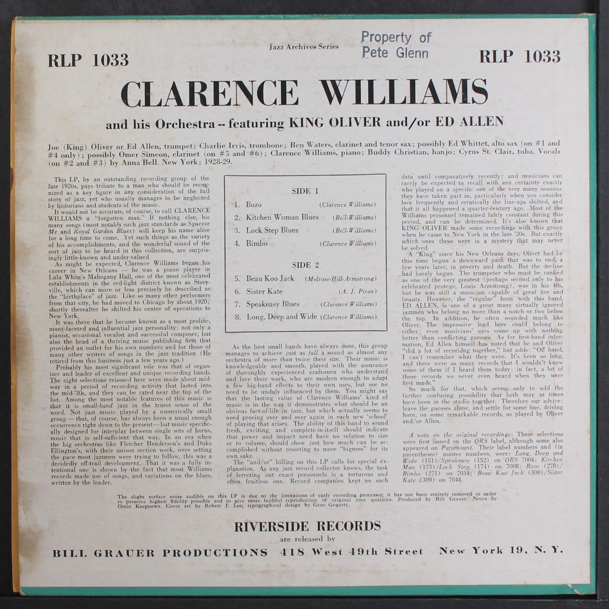 featuring king oliver and/or ed allen by CLARENCE WILLIAMS