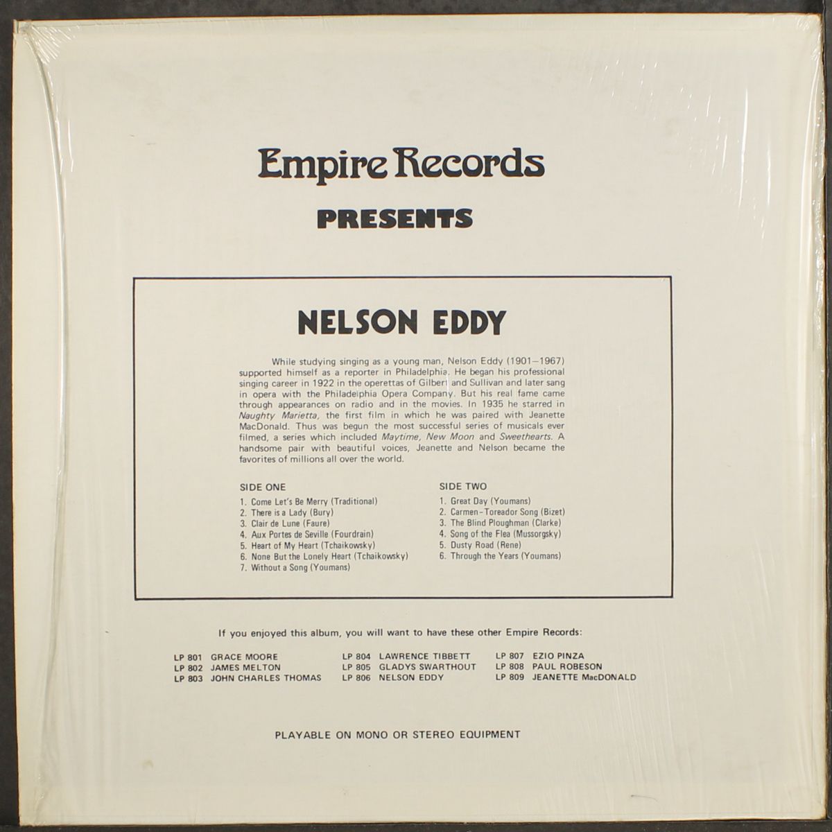 empire records presents nelson eddy by NELSON EDDY