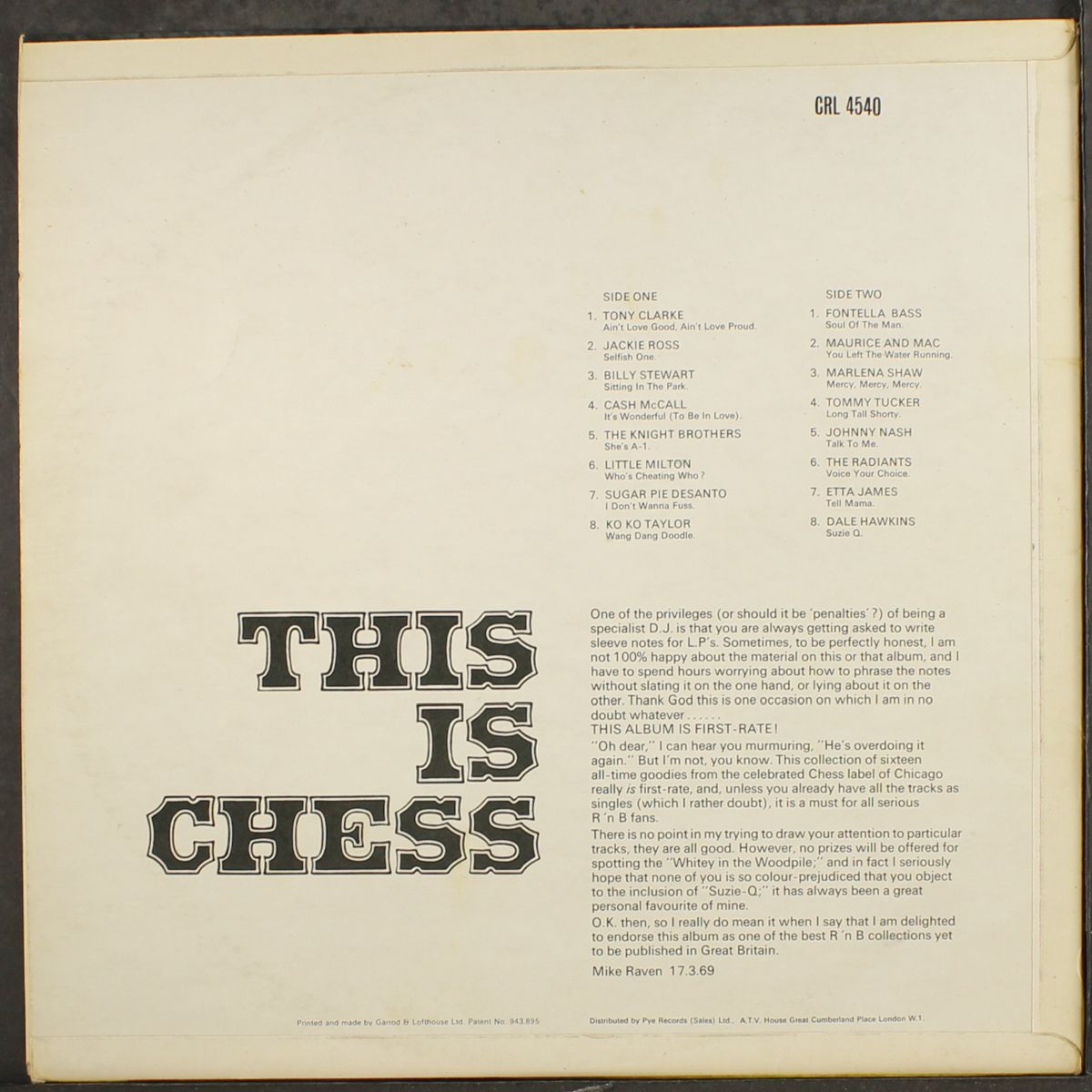 this is chess by VARIOUS