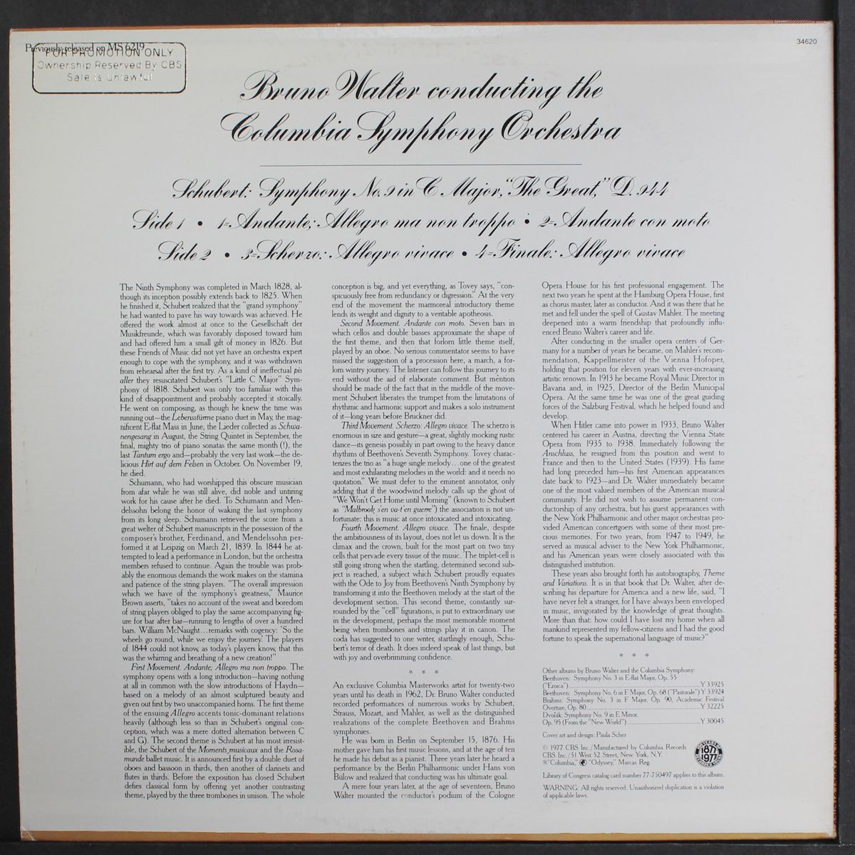 schubert: symphony no.9 in c major by BRUNO WALTER