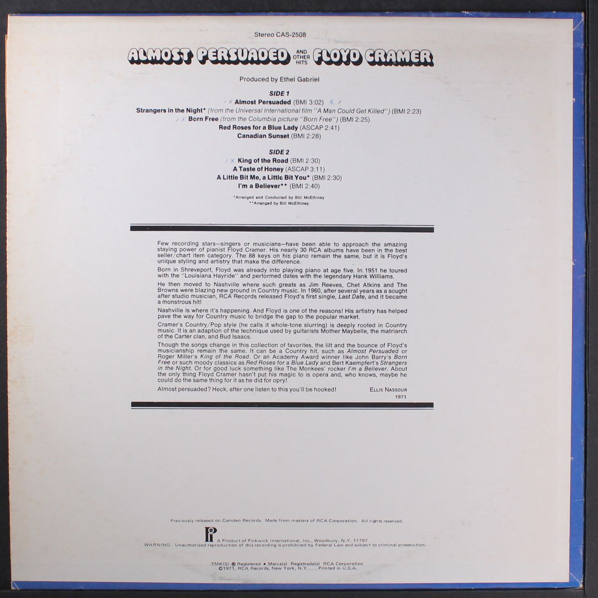 almost persuaded & other hits by FLOYD CRAMER