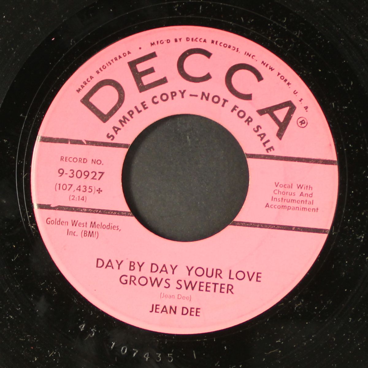 day by day your love grows sweeter / sweethearts on parade by JEAN DEE