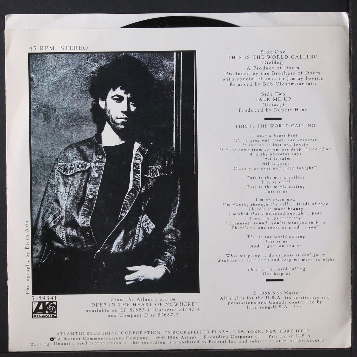 this is the world calling by BOB GELDOF
