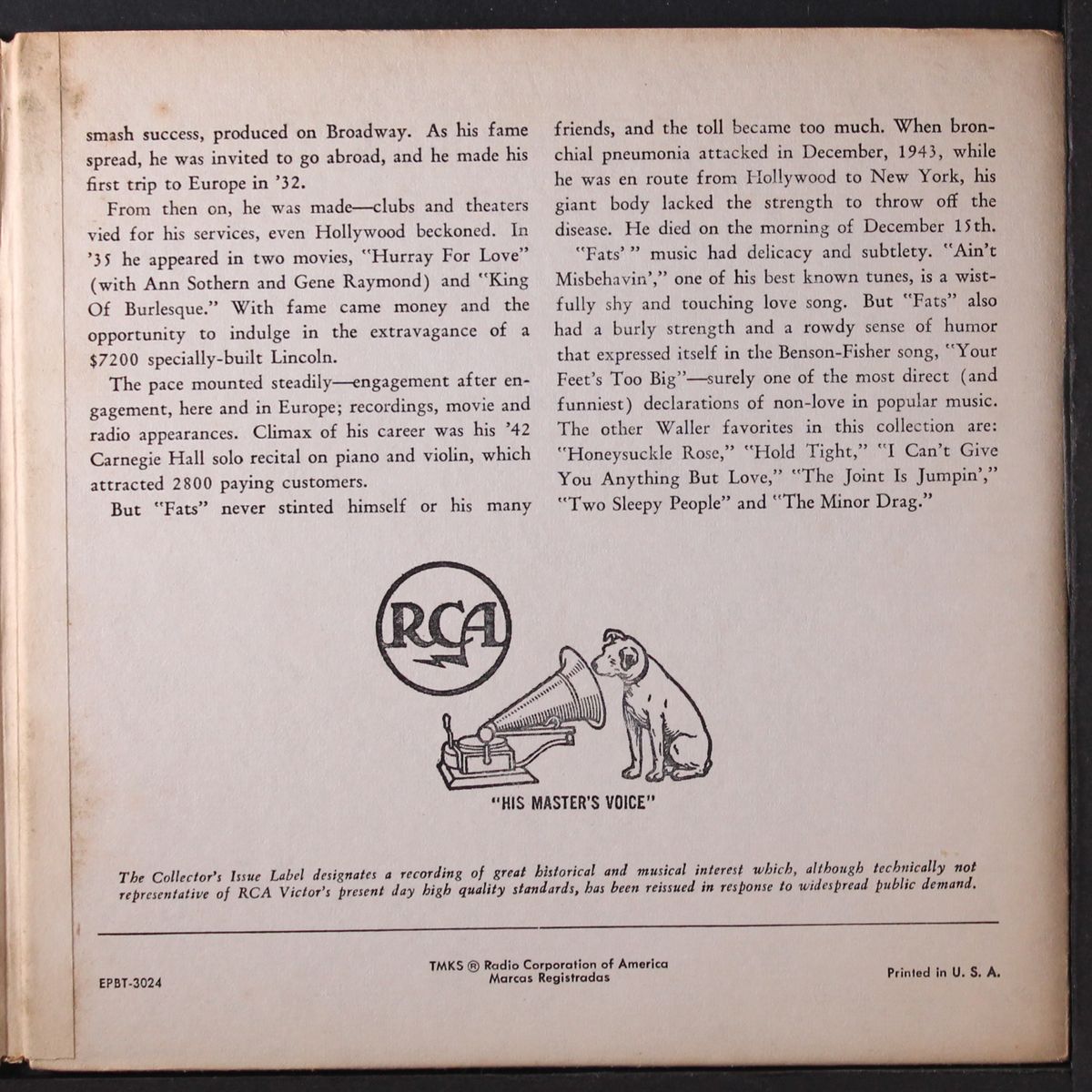 favorites by FATS WALLER