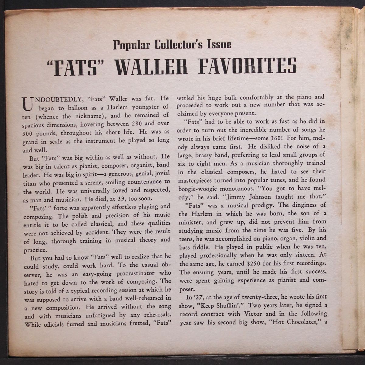 favorites by FATS WALLER