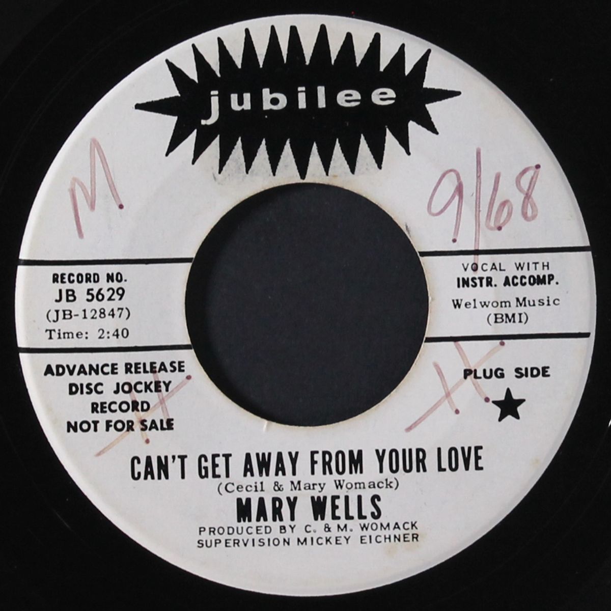 can't get awat from your love by MARY WELLS