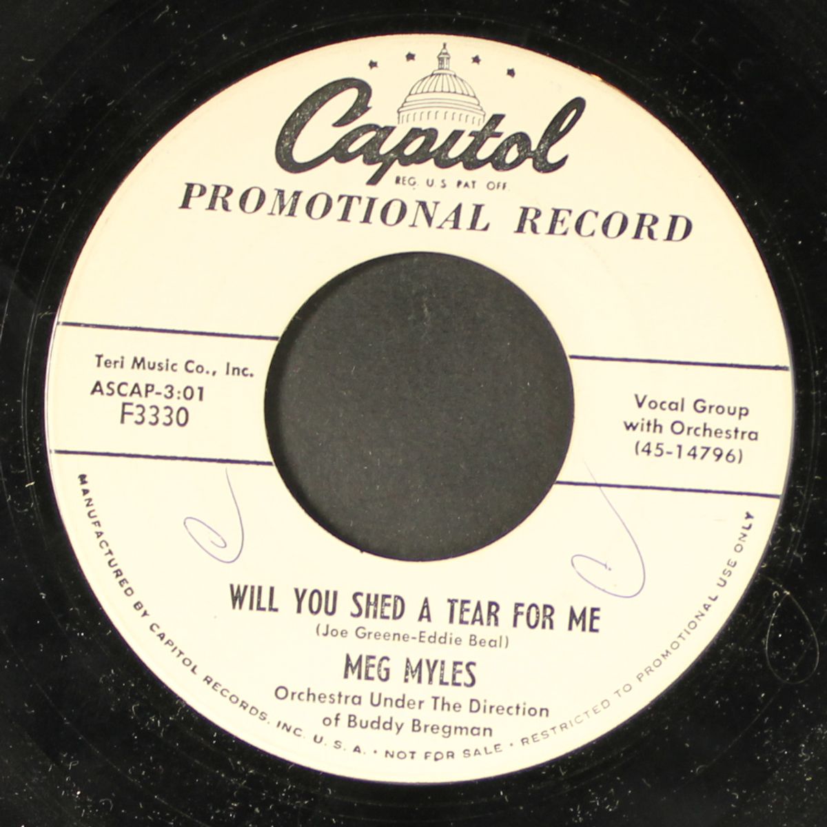 sing on baby / will you shed a tear for me by MEG MYLES