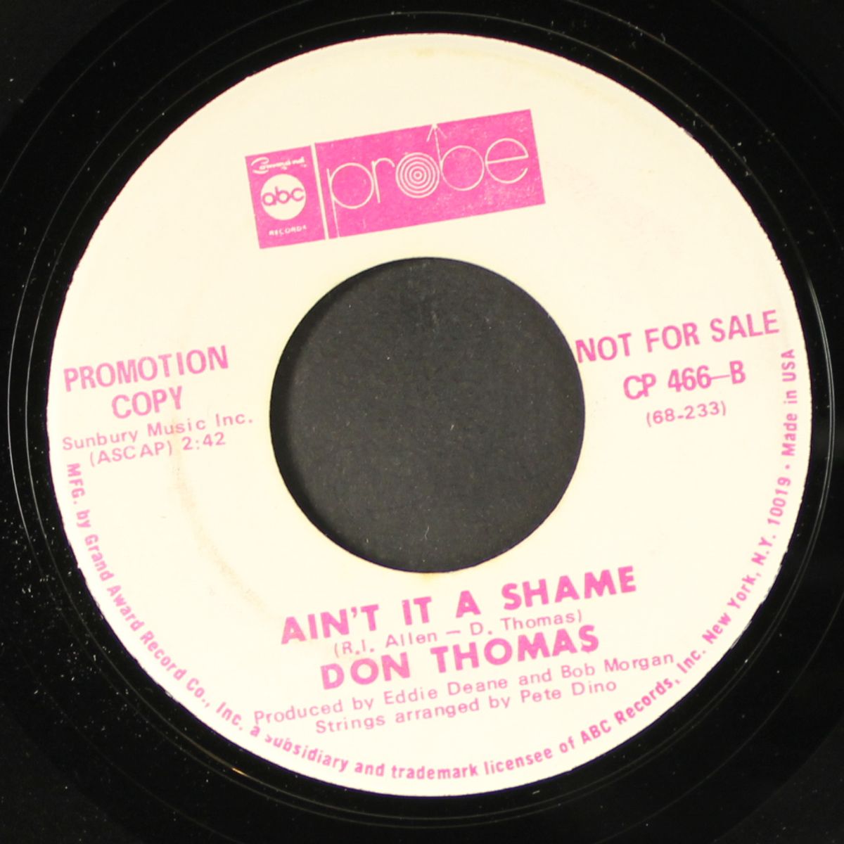 he knew / ain't it a shame by DON THOMAS