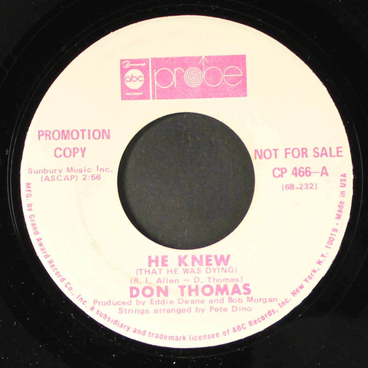 he knew / ain't it a shame by DON THOMAS