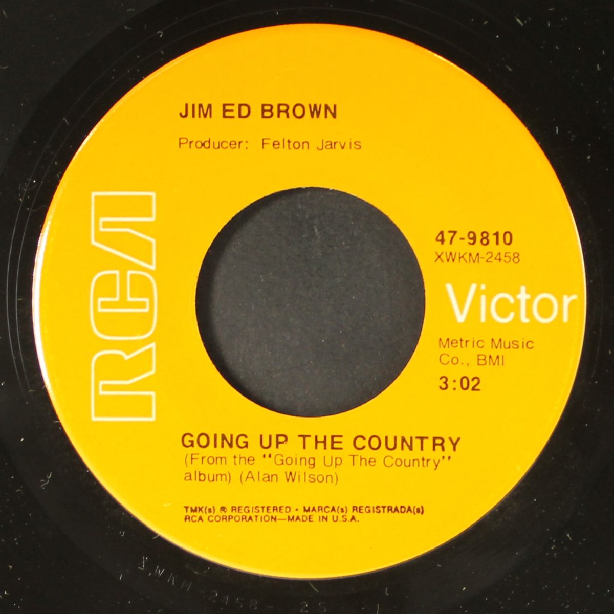 lift ring, pull open / going up the country by JIM ED BROWN