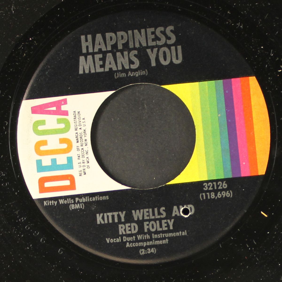hello number one / happiness means you by KITTY WELLS & RED FOLEY
