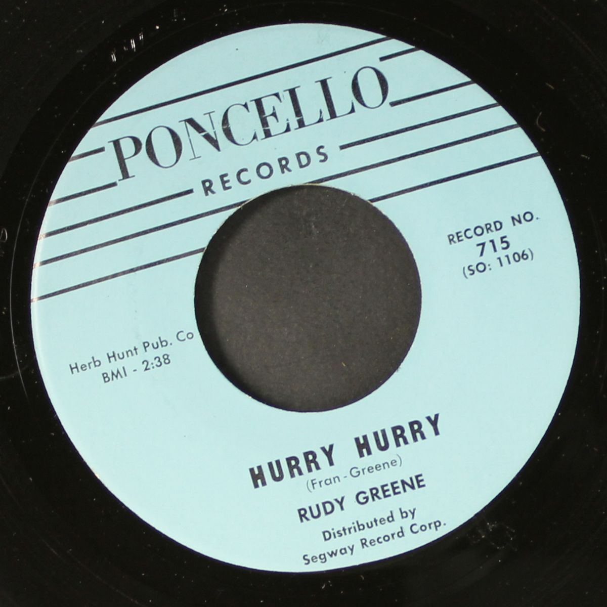 oh baby / hurry hurry by RUDY GREENE