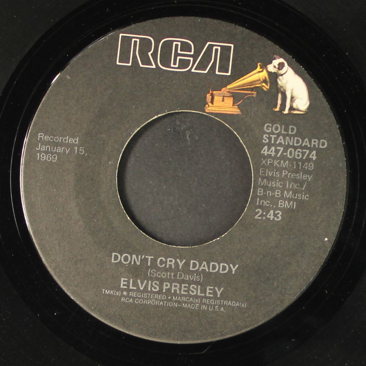 don't cry daddy / rubberneckin' by ELVIS PRESLEY