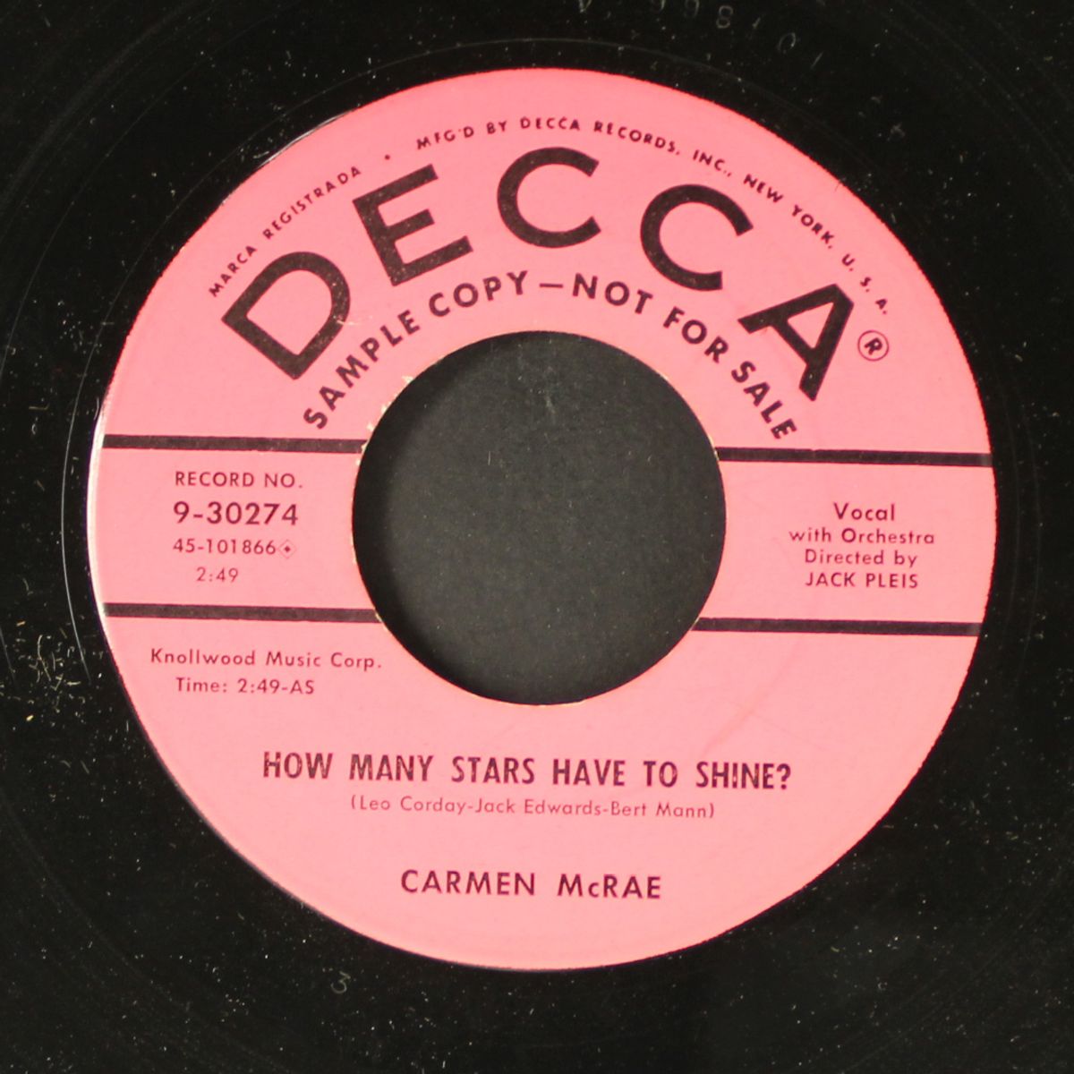 it's like getting a donkey to gallop by CARMEN MCRAE