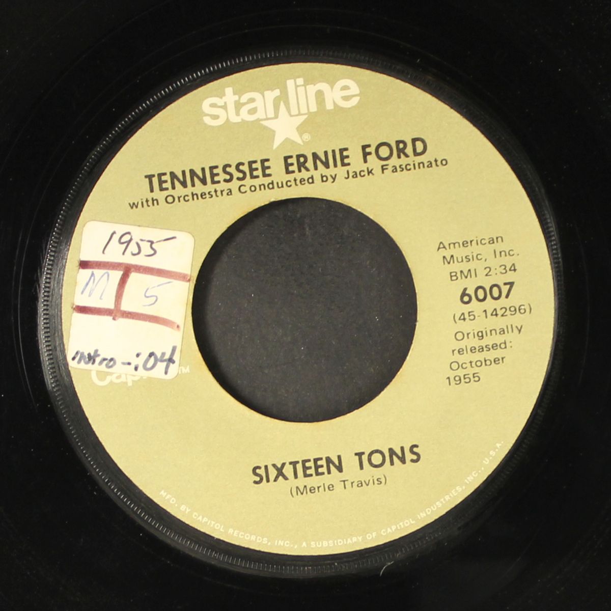 sixteen tons / mule train by TENNESSEE ERNIE FORD