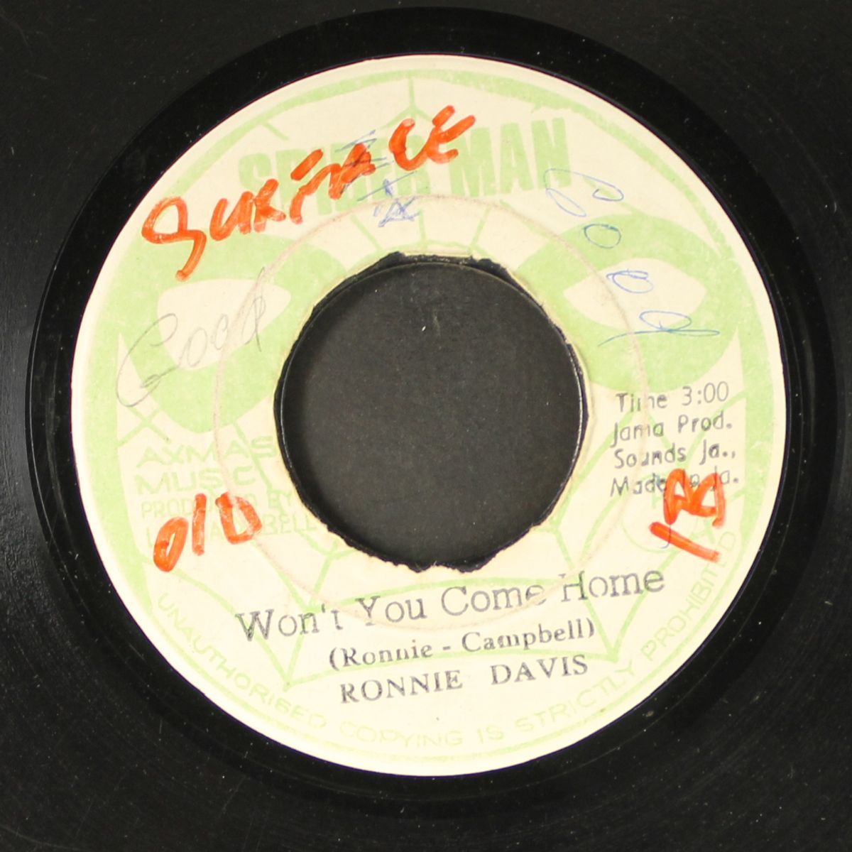 won't you come home / super dub by RONNIE DAVIS / SKIN FLESH & BONES