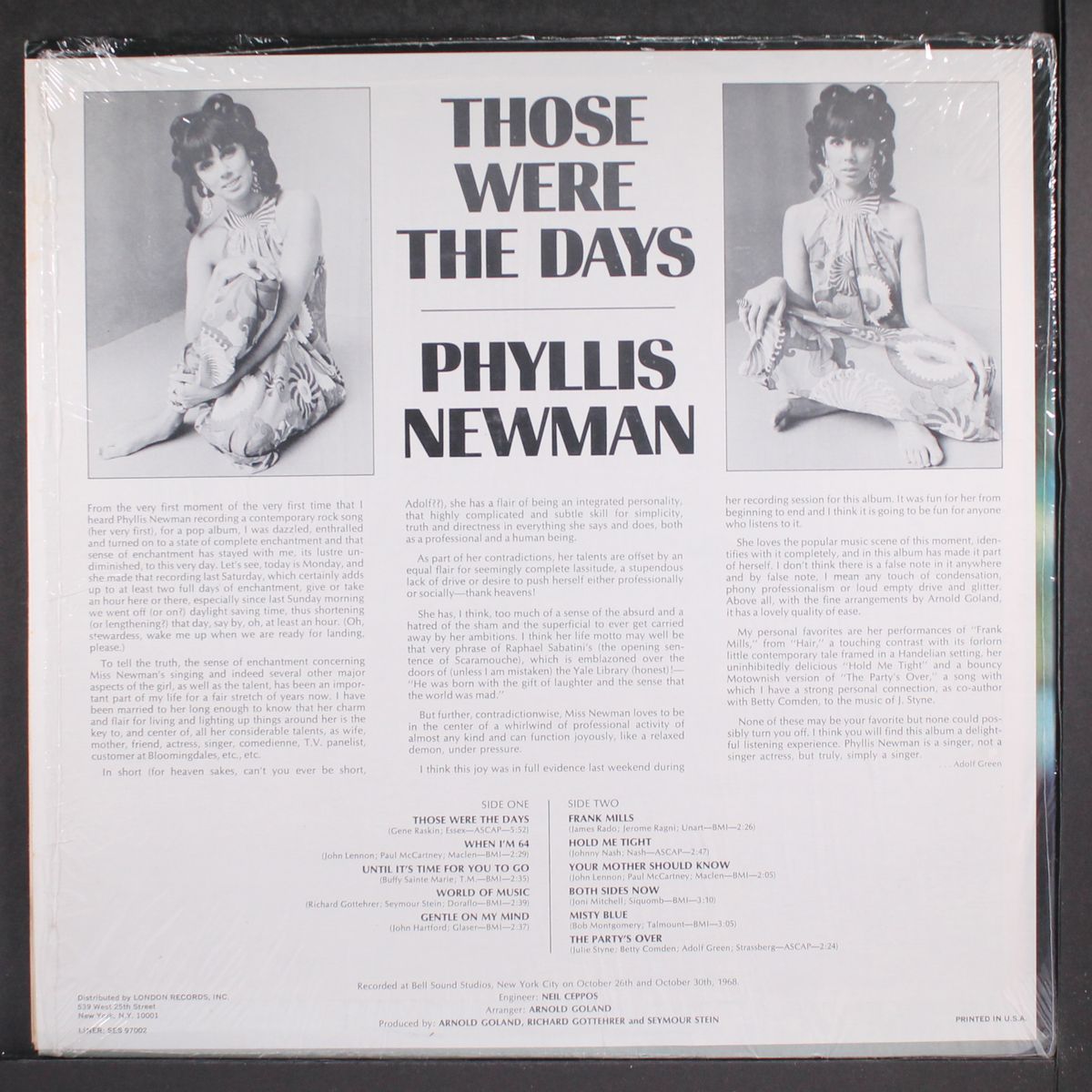 those were the days by PHYLLIS NEWMAN
