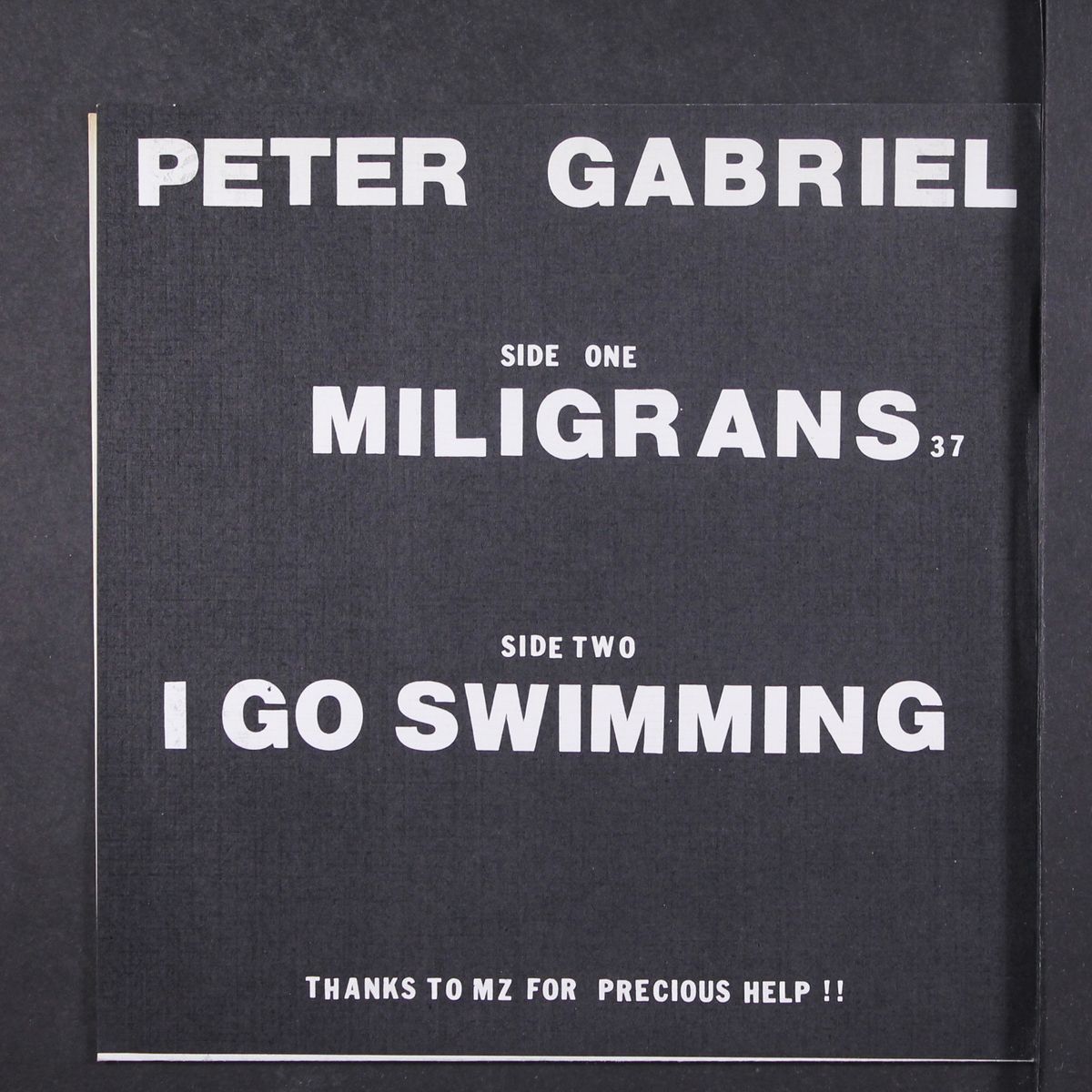 miligrans 37 / i go swimming by PETER GABRIEL